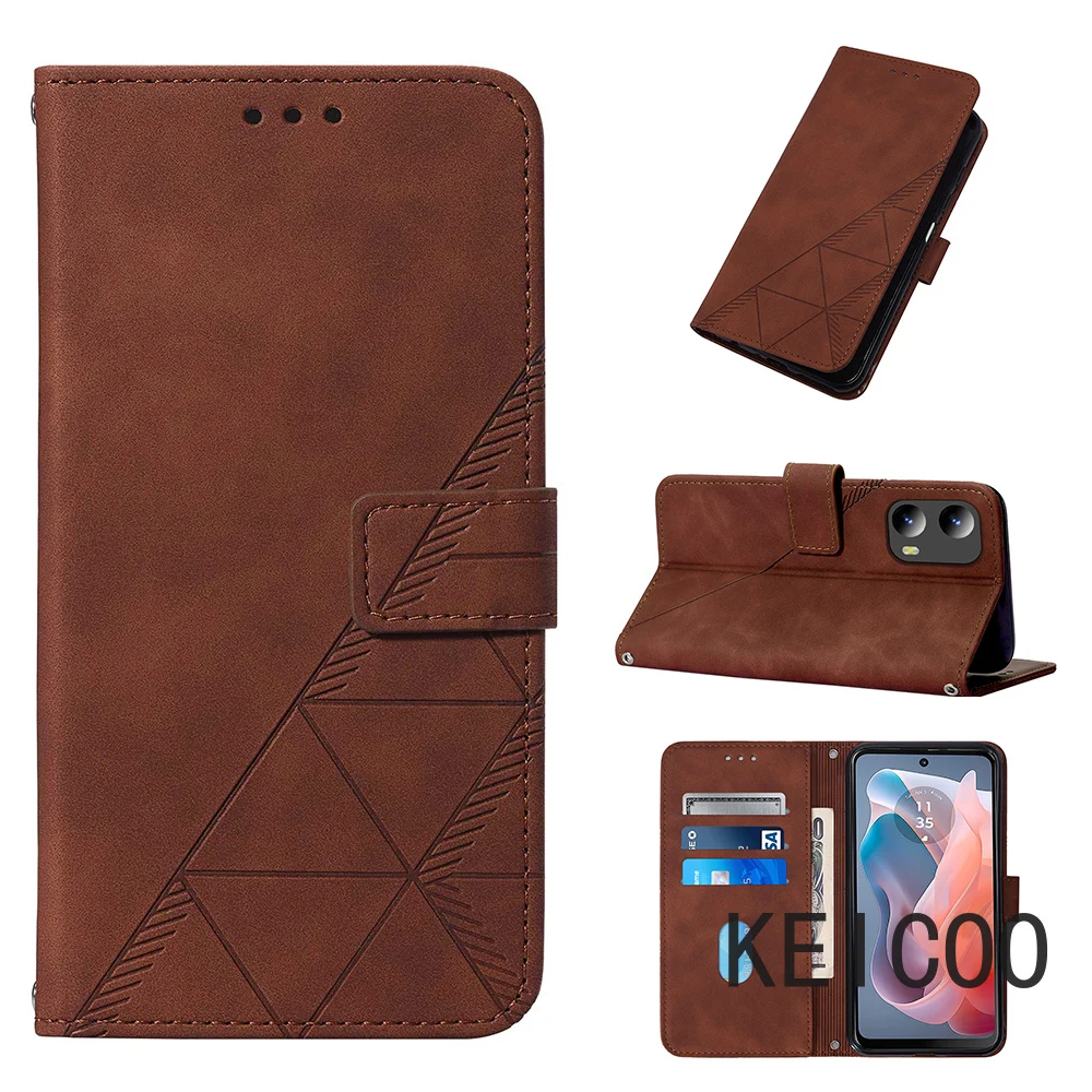 Чехол в стиле ретро для Motorola Moto G Play Stylus G04 G24 G34 5G 2024 деловой трехмерный кожаный