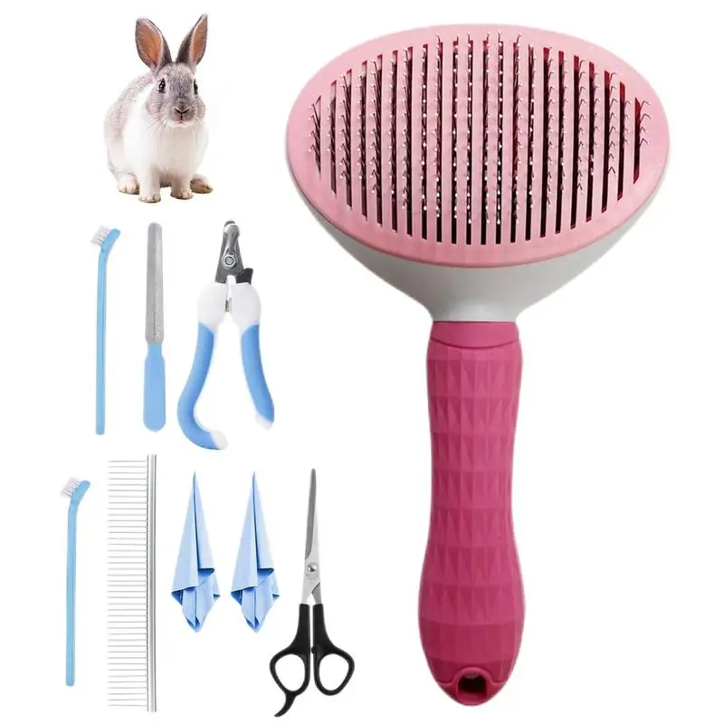 

Dog Brush For Shedding 9-in-1 Pet Grooming Tool Kit Complete Set Pet Hair Brushing Tool For Long Or Short Hairs Loose And