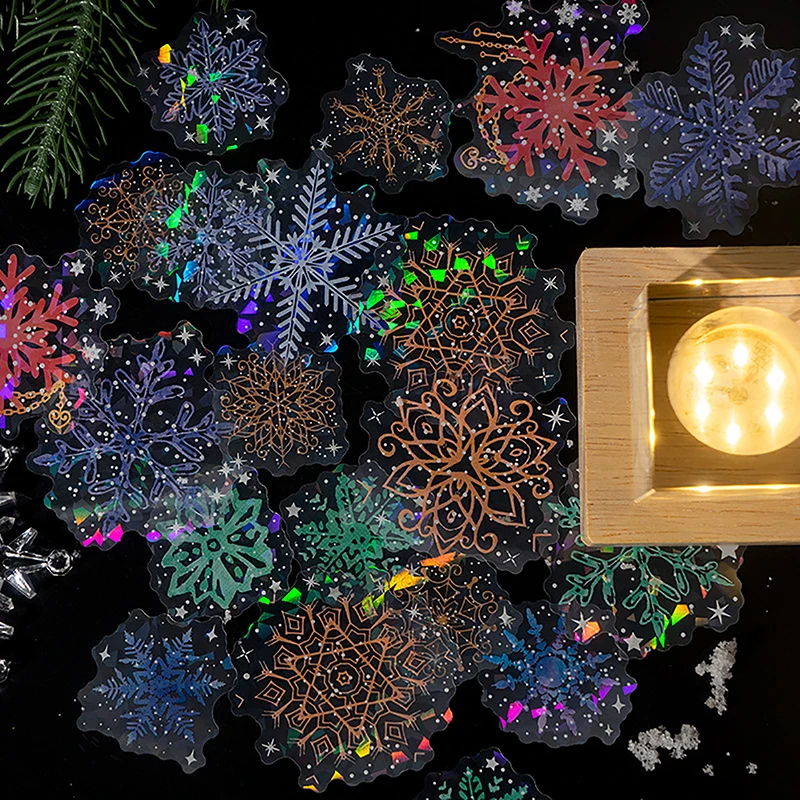 

1 компл. Красивые наклейки со снежинками для домашних животных Творческая тема рука 6 стилей учетная запись DIY Материал блестящие украшения канцелярские наклейки