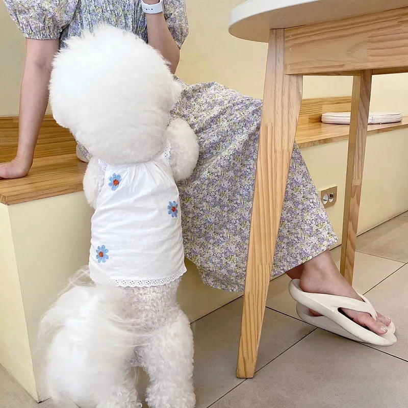 

Puppy Dogs Clothing Sling Printing Clothes Summer Dress Ultra Thin Dog Vest Skirt Breathable Pullover Pet Teddy Dogs Clothes