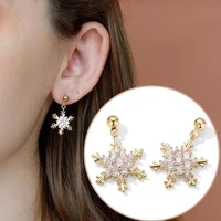 internet celebrity same style 925 sterling silver ear studs snowflake earrings aaa zircon inlay womens earrings jewelry gifts