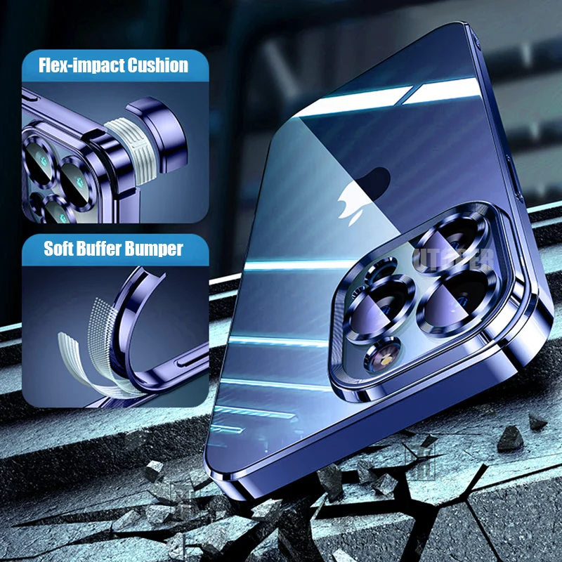 Прозрачный Противоскользящий мягкий чехол из ТПУ с покрытием для iPhone 16 15 14 13 12 11 Pro