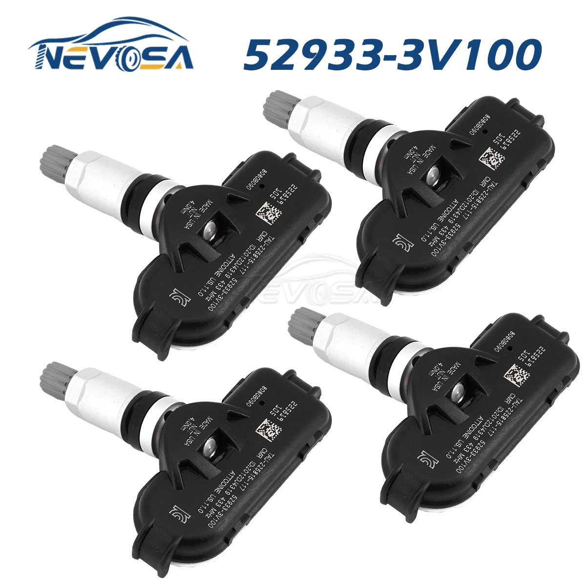 Датчик давления в шинах NEVOSA 52933-3V100, датчик давления в шинах для Hyundai great2011-2017 i40 2011-2014 Azera 2012-2014, 4 шт.
