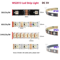 1m 2m 5m ws2813 led strip light 3060144 ledsm ws2812b updated individually addressable pixels dual signal lamp tape dc5v