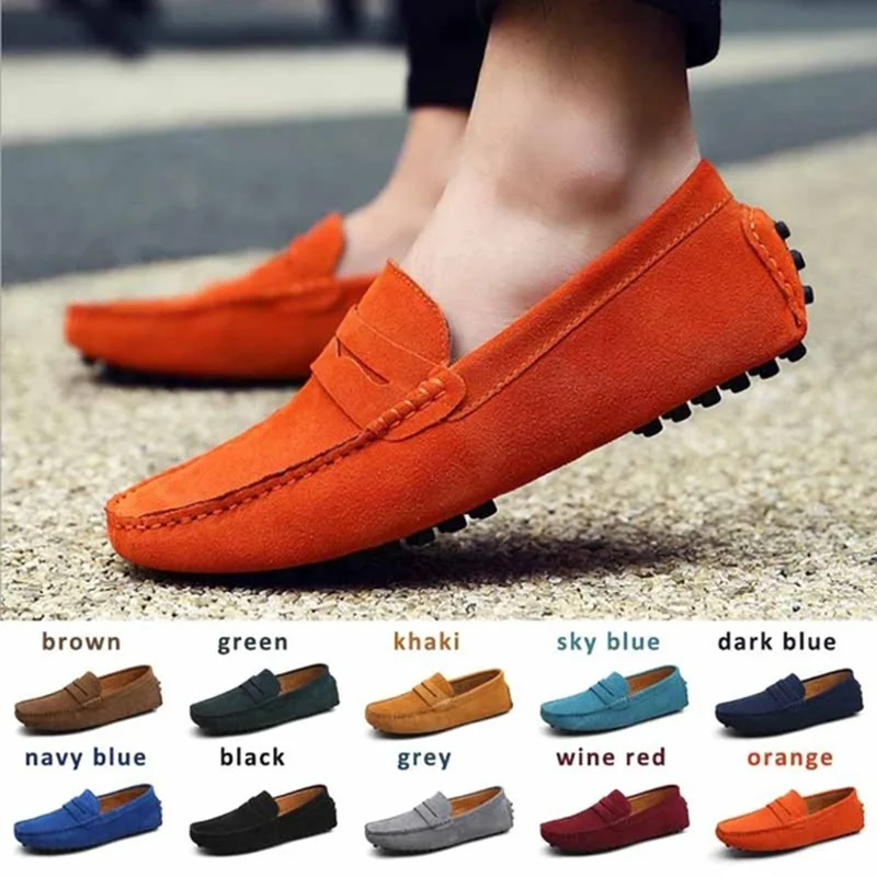 Men Casual Shoes Fashion Men Shoes Genuine Leather Men Loafers Moccasins Slip on Men's Flats Male Driving Shoes 2020 New