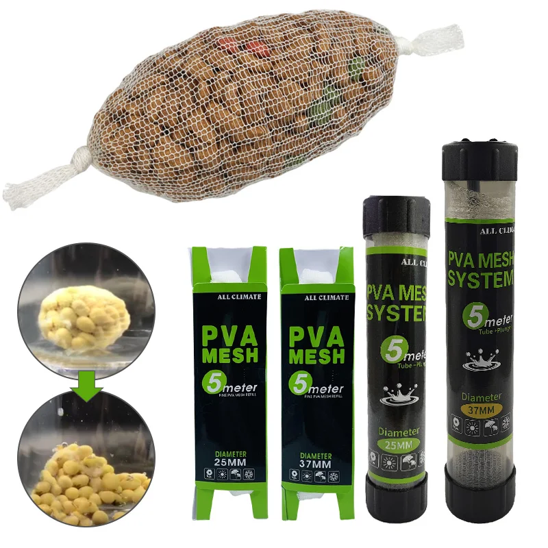 

25/37Mm Pva Soluble Pva Mesh Refill Carp Fishing Feeder Fishing Accessories Water Soluble Nest Bag for Outdoors Activities