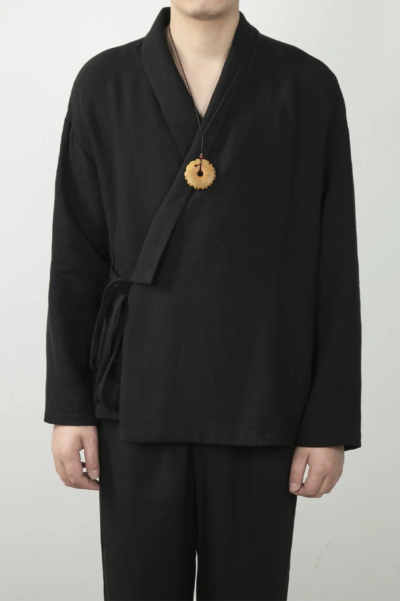 2024 Традиционный китайский стиль Топы ханьфу мужская куртка кимоно Харадзюку