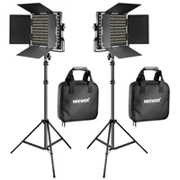 neewer 2 pack 660 led video light with standlight with u bracket and barndoorlight stand for studio photographyvideo shooting