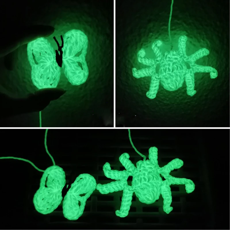 1 Roll Luminous Yarn Glowing Polyester Thread Knitting Braided Crochet DIY Carpet Sweater Keychain Ornament Glow In Dark Yarn images - 6