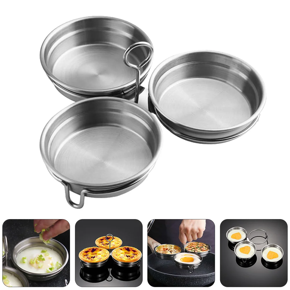 

2 Pcs Microwave Stainless Steel Fried Egg Rings Boiled Egg Cups Egg Poaching Pods Egg Poaching Cups Egg Poacher Insert