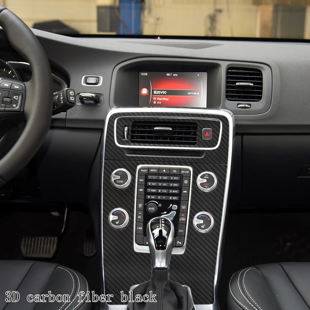 Фото Углеродное волокно для Volvo S60 V60 2011-2017, автомобильная пленка, внутренняя наклейка, центральная консоль, приборная панель, воздушная дверная ручка, подъемная панель №2