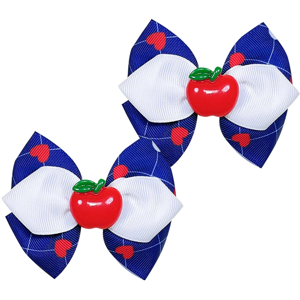 

2 Pcs Hair Jewelry Girls Bows Accessories Toddler 4-6 Clips Kids Ages 4-8 Metal