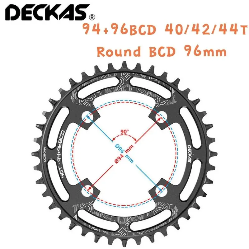 

DECKAS 94+96BCD 40/42/44T Round BCD 96mm MTB Mountain Bike Bicycle Chainring for Alivio M4000 M4050 for Deore M612 Crank Parts