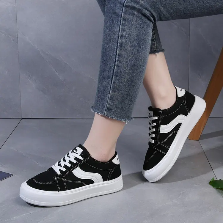 

Женские спортивные Текстильные кроссовки, Вулканизированная подошва, плоская подошва, повседневная обувь, корейский стиль, для бега, белые, весна 2023