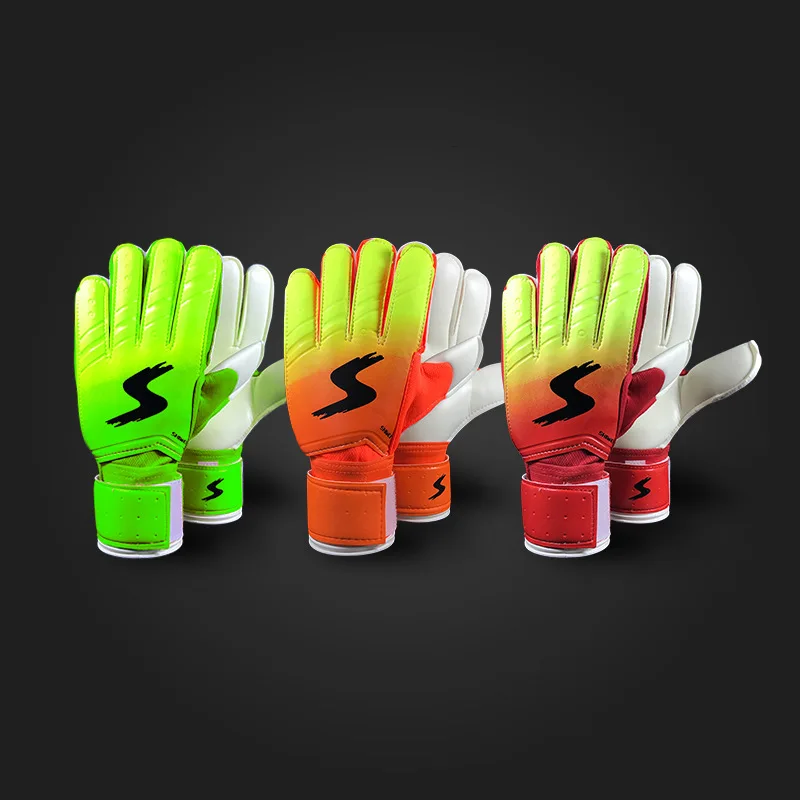 

Color gloves football gift Football Goalkeeper Gloves Gradient Latex Gloves With Finger Guard Pair of goalkeeper