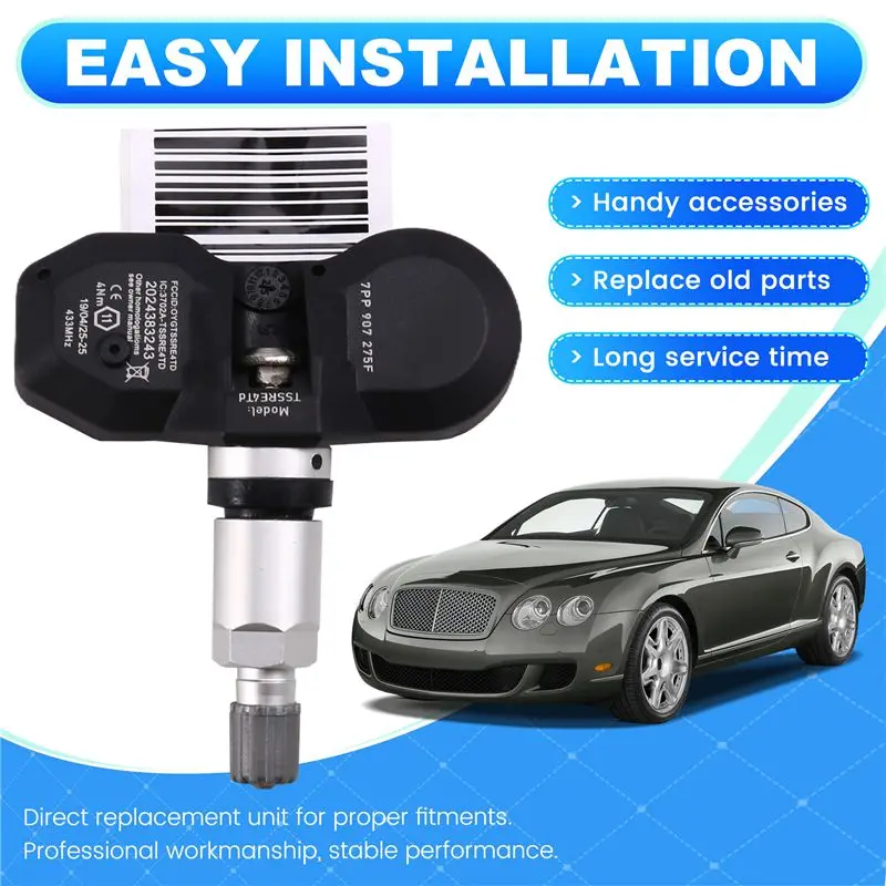 Фото 7PP907275F 4F0907275B TPMS 433MHZ для A4 A6 A8 Q7 911 Boxster Cayenne VW Touareg Датчик давления в шинах 4 шт.-ABQF №2