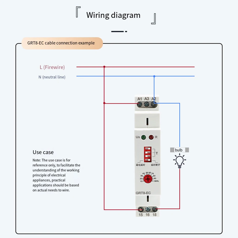 Реле времени GRT8-EC 1 шт. маленькое многофункциональное реле со светодиодным