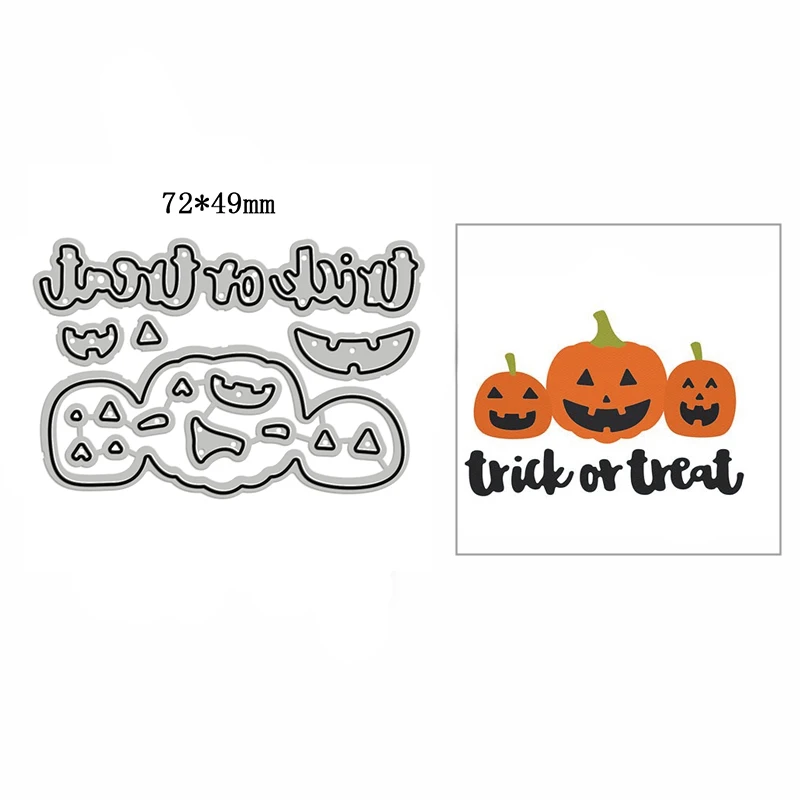 

New Trick Or Treat Pumpkin Metal Cutting Die Scrapbook Template Cutting Card Making Decorative Relief Photo Album Diy Crafts