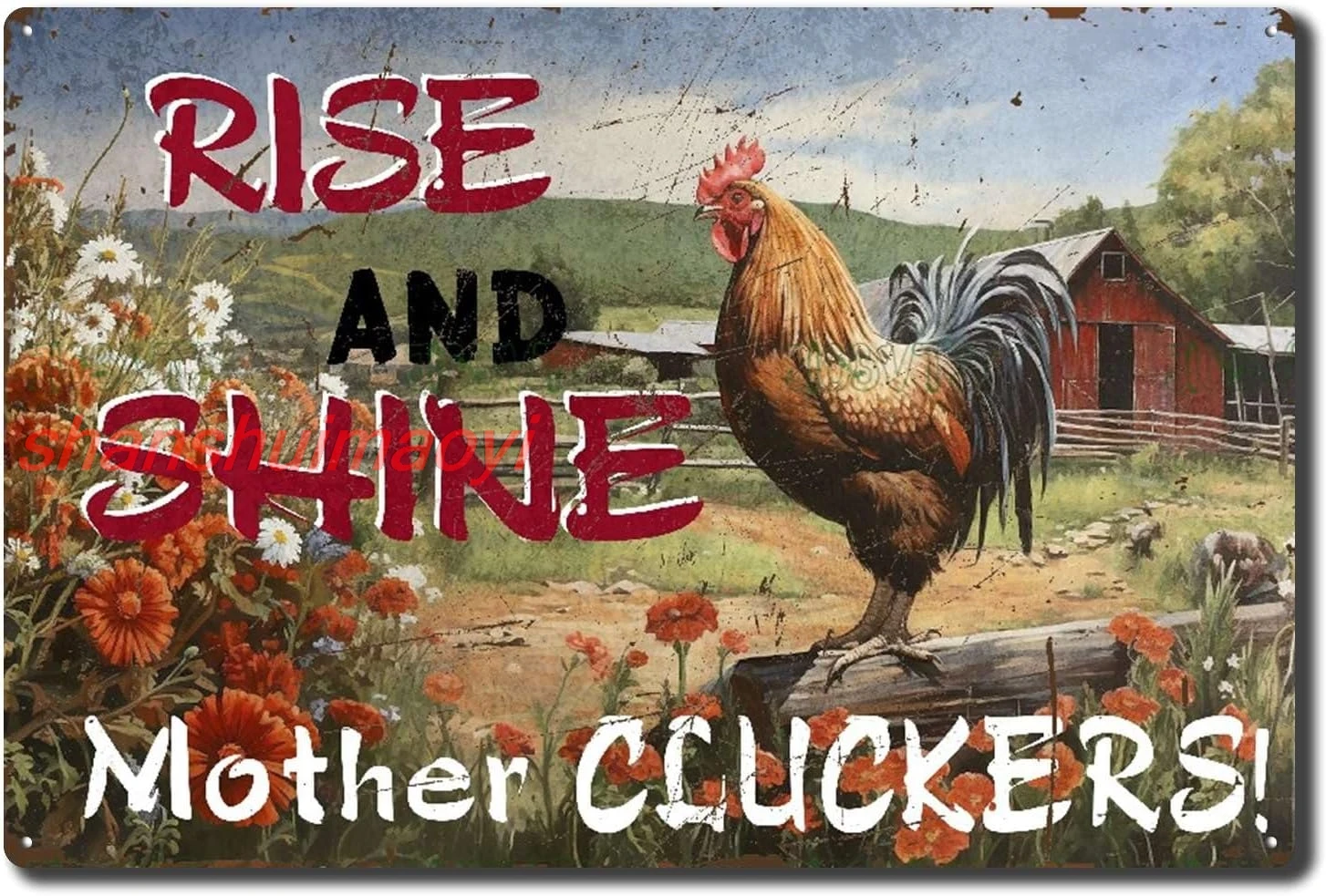 Металлическая жестяная вывеска Rise and Shine Mother Cluckers