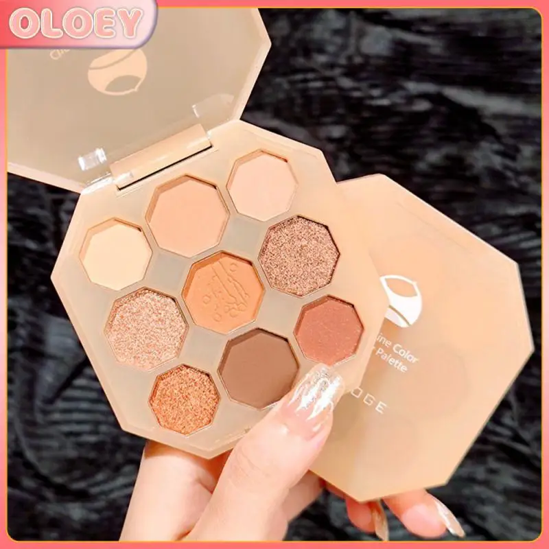 

Eyes Pigment Shimmer Shiny Sequins 9 Color Eye Shadow Palette Glitter Matte Eyeshadow Cosmetics Chestnut Eyeshadow Brighten Eyes