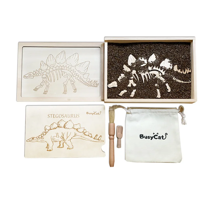 

Early childhood Educational Toys Wooden Archaeological Dinosaur Puzzle Fossil Skeleton Digging Game Boys Girls Gift