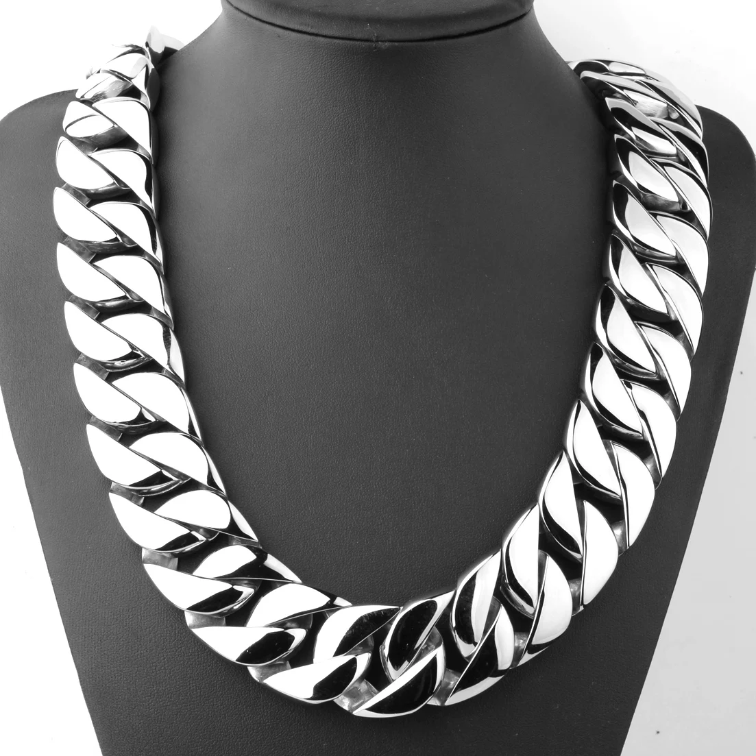 Super Huge 24mm/31mm Polished Cuban Link Necklace 316L Stainless Steel Mens Chain Thick Necklace Link Chain Choker Necklace