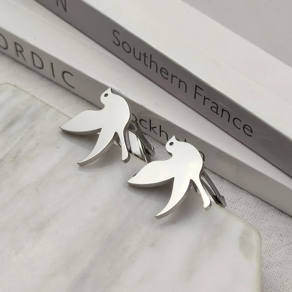 

Stainless Steel Pigeon Bird Cufflinks Dove Birds Sleeves Button for Mens Original Shirt Charm Wedding Cuff Links Jewelry Gifts