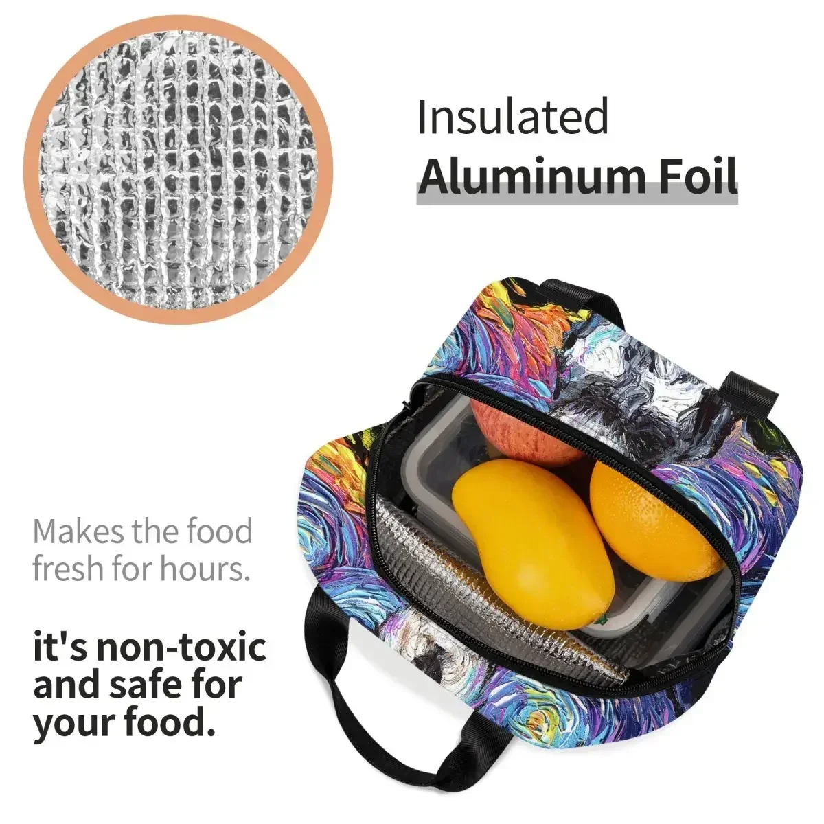 Индивидуальная сумка для ланча с изображением собаки шнауцера звездная ночь