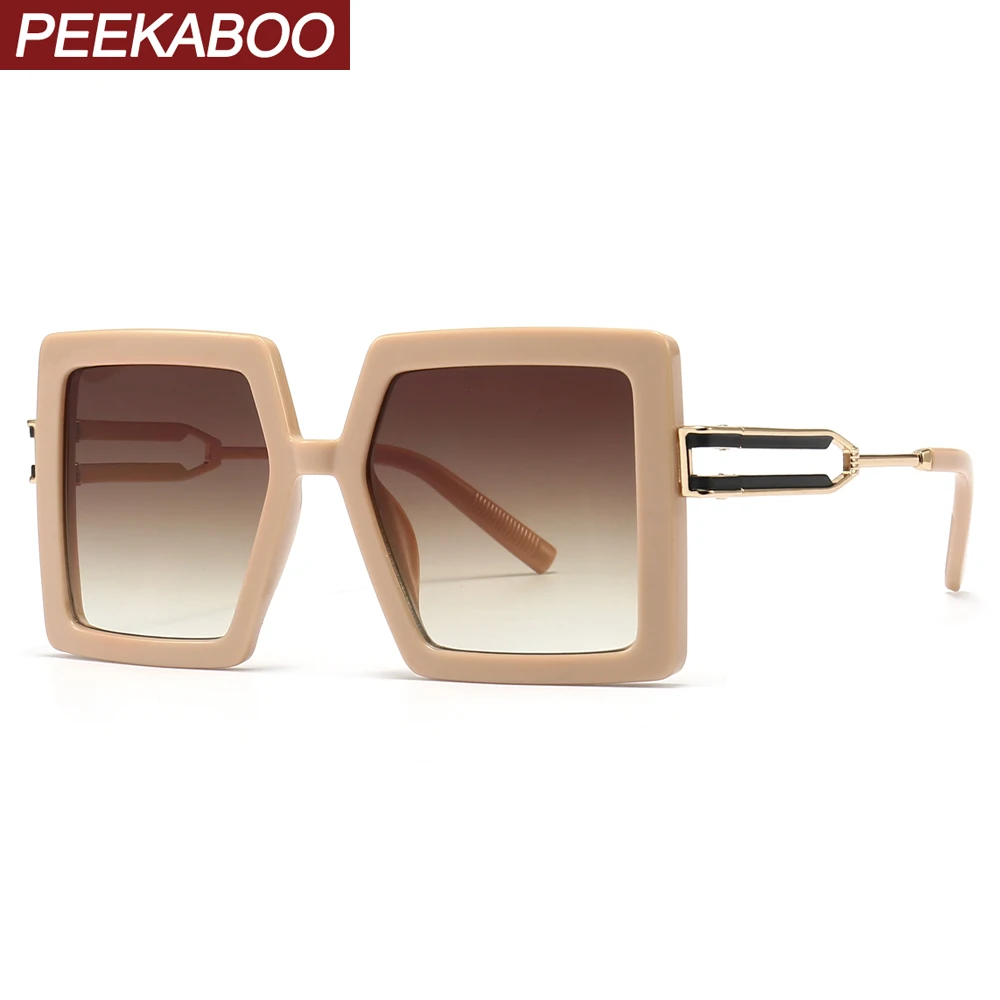 

Peekaboo женские солнцезащитные очки большого размера uv400 2022 Летний стиль женские черные коричневые большие квадратные солнцезащитные очки же...