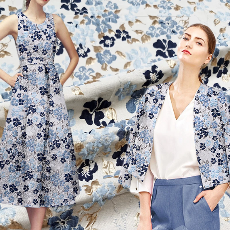 

Jacquard Brocade Fabric Spring Autumn Embossed Floral Dress Suit Skirt Sewing Cloth Handmade DIY Textile Material by the Meter