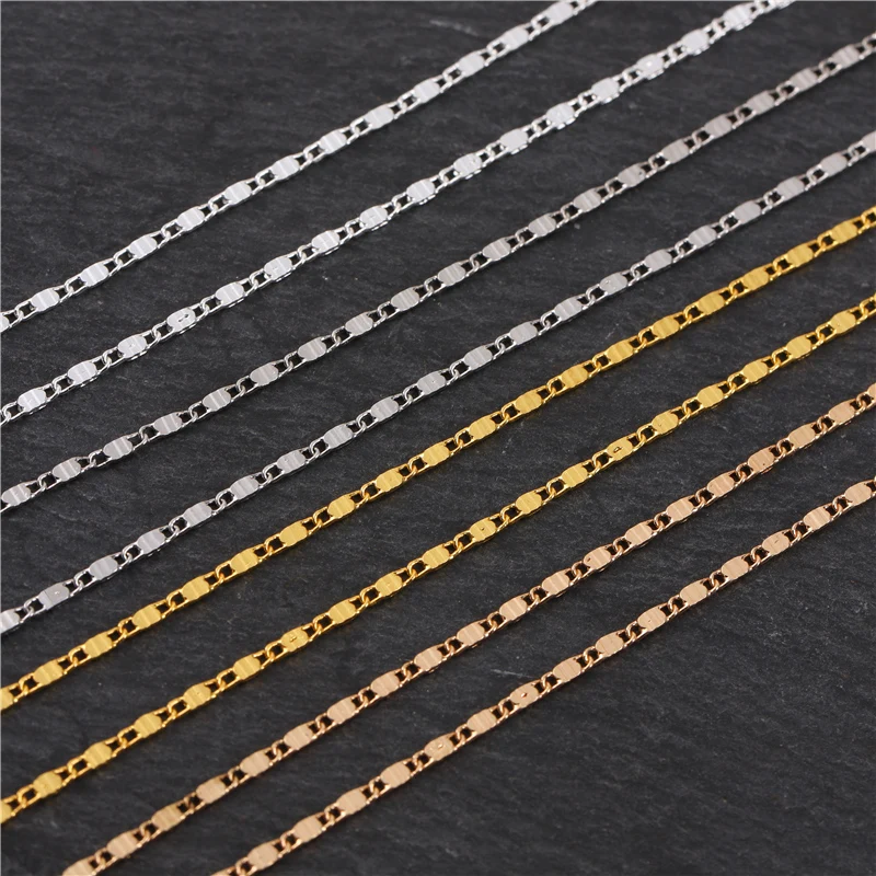 

2Meters 1.5mm Width Copper Gold Handmade Chain For Women Bracelet Necklace Anklet Necklace DIY Jewelry Findings