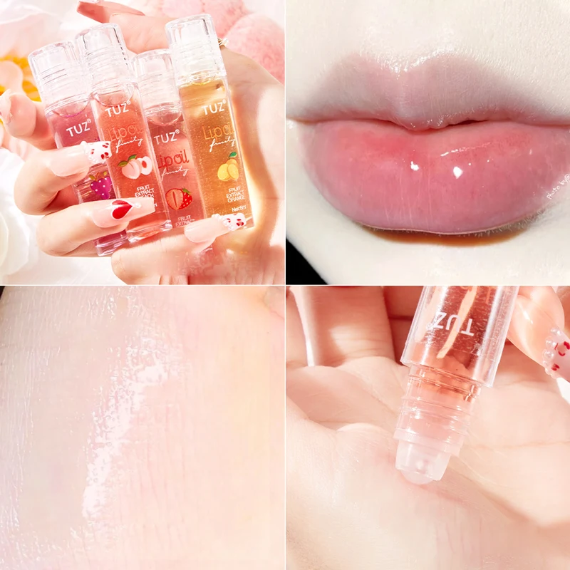 

Sdotter Roll-On Fruit Oil Lip Balm Moisturizing Oil Capsules Glossy Transparent Hydrating Lip Gloss Beauty Matte Sexy Lipstick M