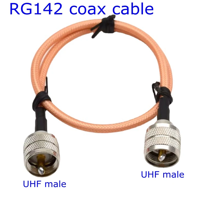 Duplo Cabo Blindado Uhf Pl259 Macho Plug para Uhf Pl259 Macho Plug Conector rf Coaxial Pigtail Jumper Adaptador em Linha Reta Novo Rg142