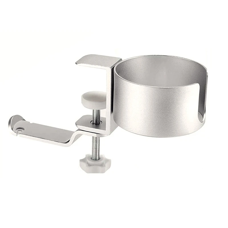 

Desk Cup Holder 2 In 1 Desk Cup Holder Anti-Spill Cup Holder With Headphone Hanger For Desk Or Table Silver