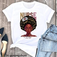 nurse black girl magic grpahic print tshirts women afro melanin queen beautiful strong t shirt femme love nurse life t shirt