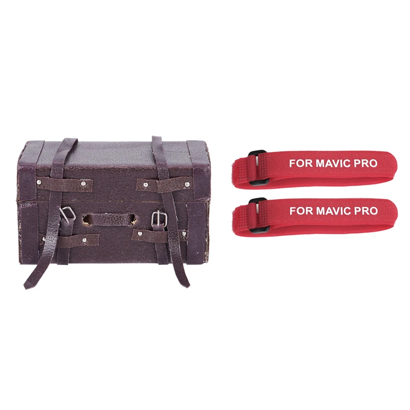 

1:12 Doll House Miniature Mini Luggage Box With 2Pcs Propeller Blade Tape Straps Holder For DJI Mavic Pro Mavic AIR 2