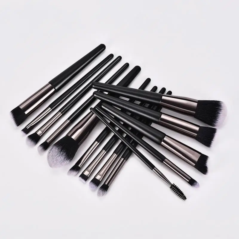 

14pcs Black Samurai Makeup Brushes Set For Cosmetic Foundation Powder Blush Eyeshadow Eyebrow Blending Make Up Brush Beauty Tool