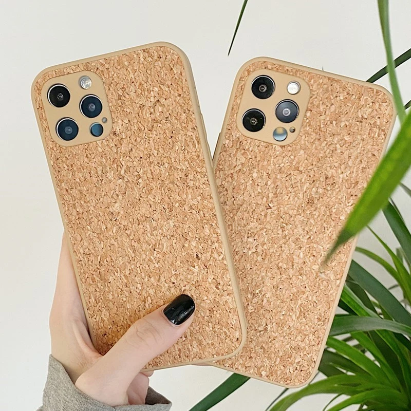 

Чехол для телефона iPhone 13, 12, 11 Pro Max, X, XR, XS, 6, 7, 8 Plus, SE, простой деревянный компресс, опилки, твердый противоударный дышащий пробковый чехол
