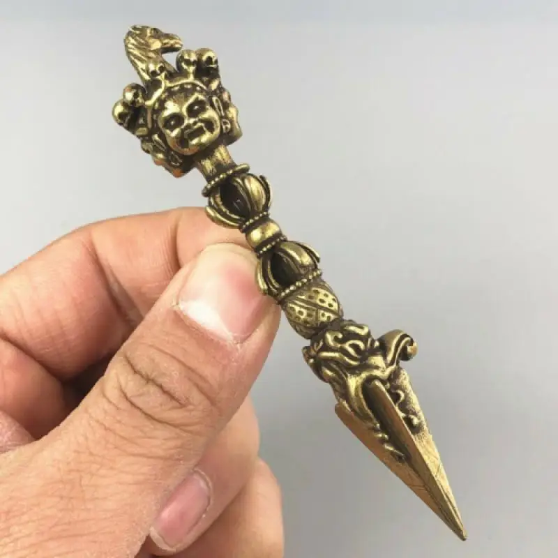 

2 шт. Изысканная Коллекционная старая латунная ручная работа инструмент амулет китайская статуя