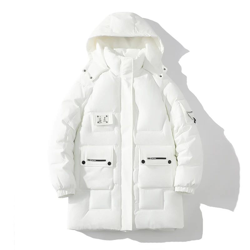 2023 Men's Winter Jacket And Coats Thicken Warm Hooded Mid Length Cotton Padded Windproof Waterproof Outwear