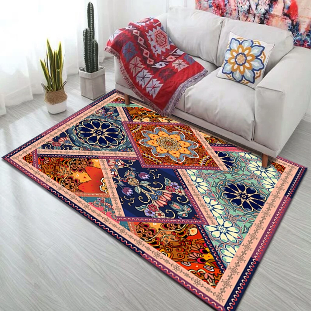 

Boho Retro Style Moroccan Rugs Fresh and Clean Rugs Large Size Floor Mats Suitable for Bedroom Kitchen Living Room
