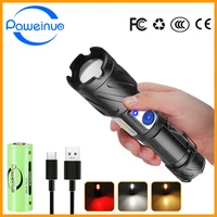 super bright xhp199 powerful led flashlight rechargeable 3mode zoomable tactical flash light 18650 usb waterproof torch with cob