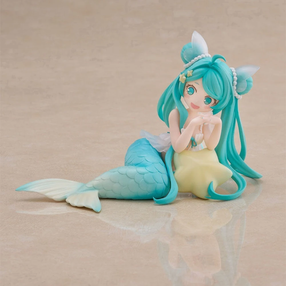 Фото В наличии: Оригинальная фигурка FuRyu Piapro Characters Hatsune Miku Desktop Fairy The Little Mermaid Ver 8.5см, аниме-модель, игрушка №5
