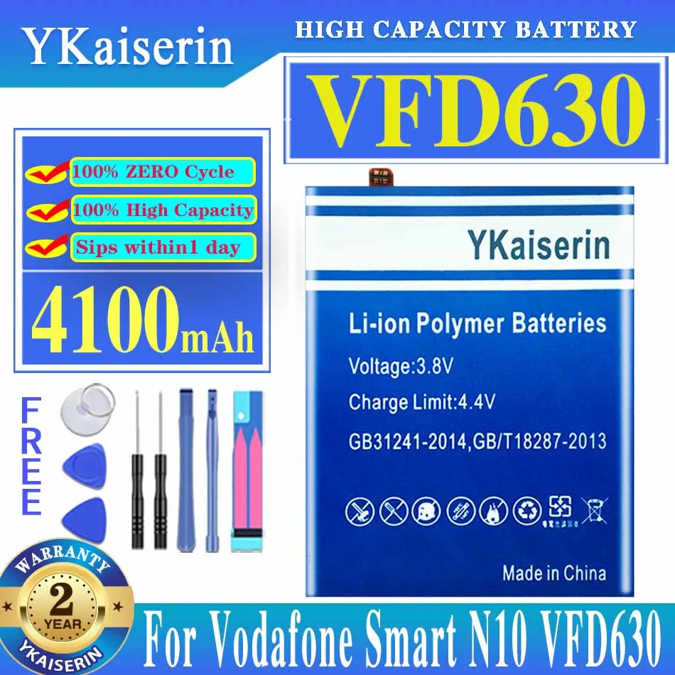 Аккумулятор ykaisсеребрин 4100 мАч VFD 630 для Vodafone Smart N10 VFD630 Cell телефонная батарея + номер отслеживания