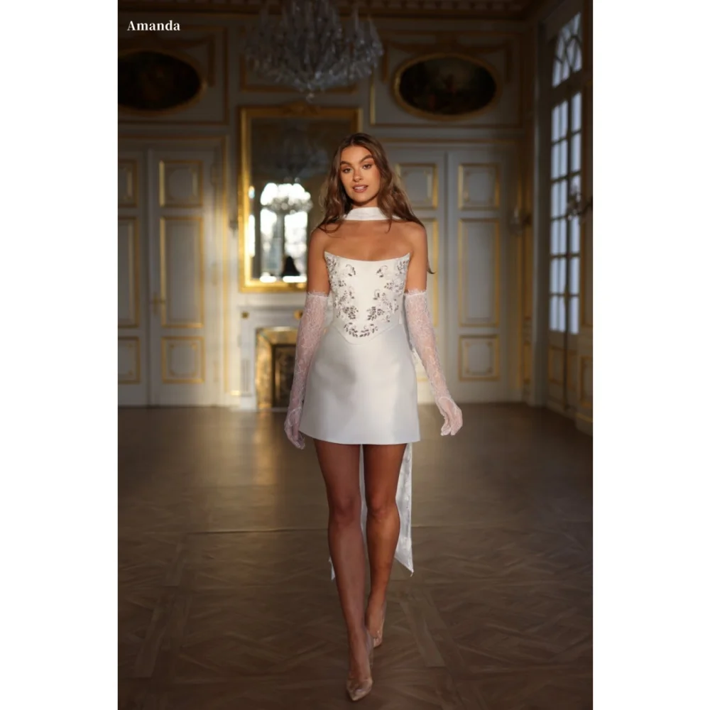 Белые перчатки Amanda по индивидуальному заказу длинные шелковые шарфы халаты de