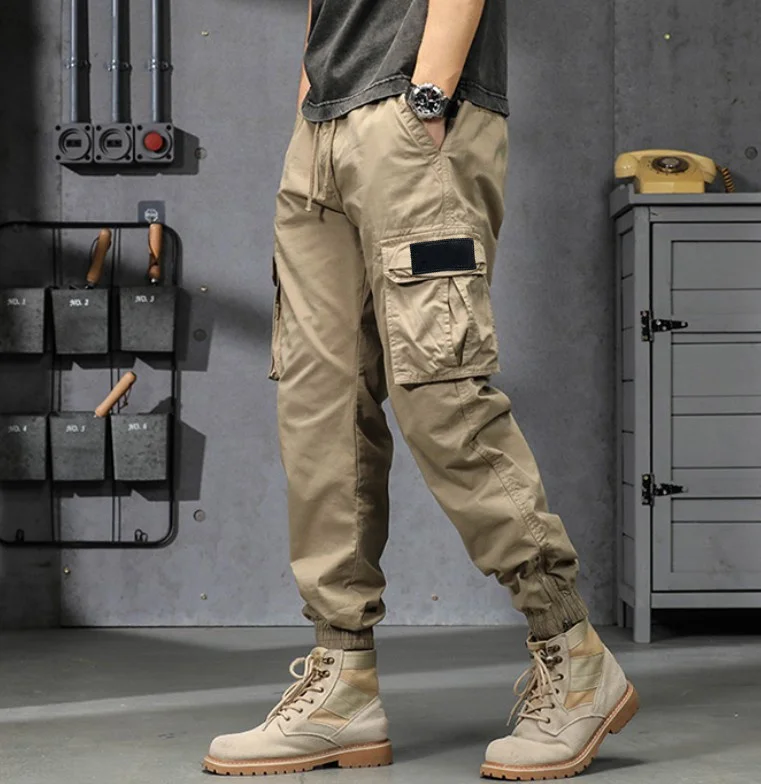 Military Multi-pocket New Biker 2023 Men's Long Pants Trendy High Quality Classic Compass Armband Embroidered Man Pant