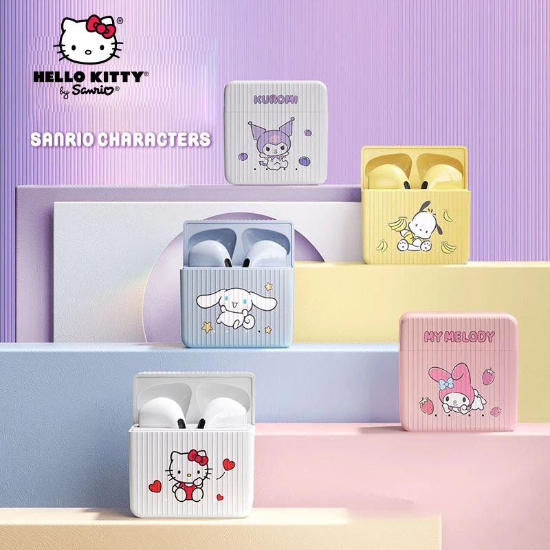 

Kawaii Sanrio Kuromi Cinnamoroll My Melody Bluetooth наушники Аниме Фигурка высокое качество звука наушники беспроводные наушники подарок