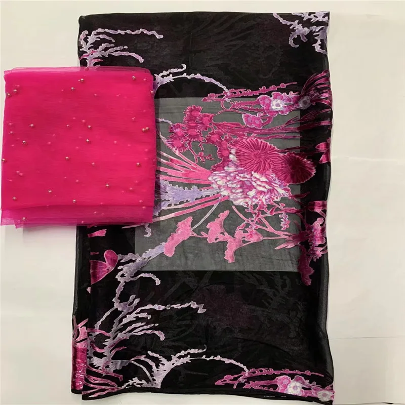 

Горячая Распродажа африканская мягкая шелковая ткань для одежды, аккуратный принт на материале с швейцарской вуальной кружевом 5 ярдов ...