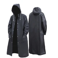 black fashion adult waterproof long raincoat women men rain coat hooded for outdoor hiking travel climbing thickened rain covers