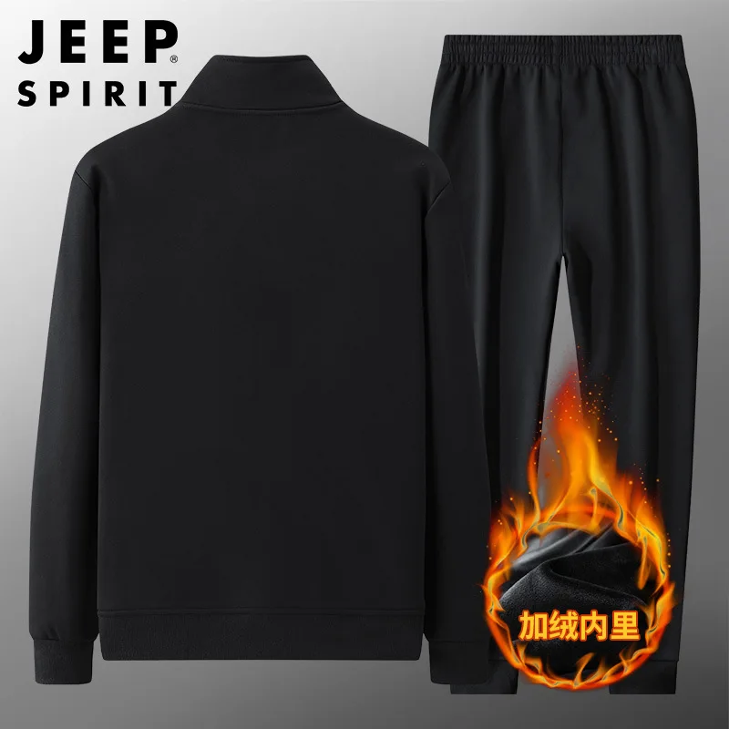 Мужской повседневный костюм JEEP SPIRIT Теплый Бархатный кардиган из 100% хлопка и